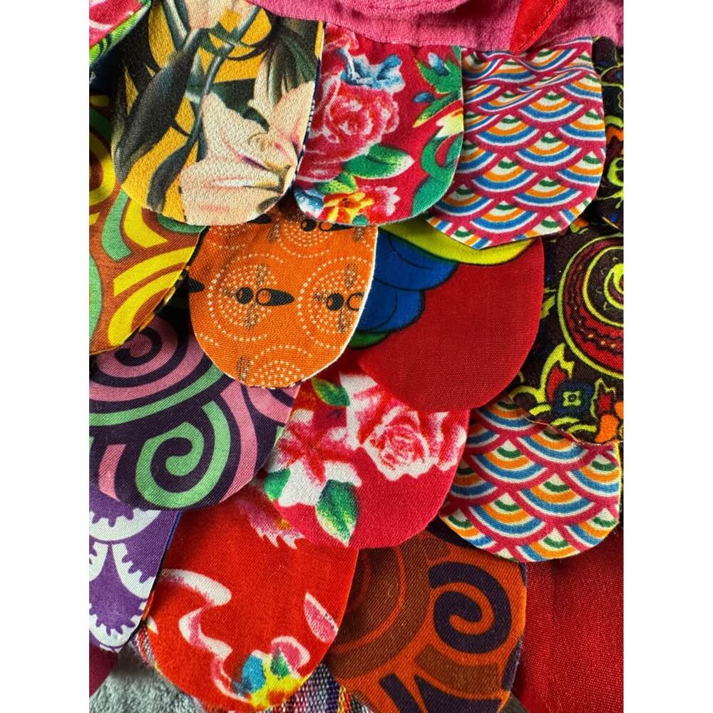 Handmade Patchwork Owl Drawstring Backpack - Picture 2 of 5